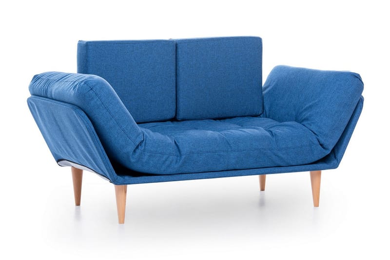 Mezonzo 3-sits Fällbar Längsbäddad Bäddsoffa 70x200 cm i Tyg - Blå - Möbler - Soffa - Bäddsoffa - 3 sits bäddsoffa