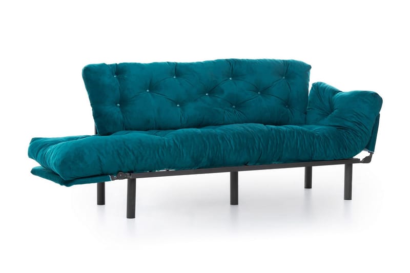 Mezonzo 3-sits Längsbäddad Bäddsoffa Fällbar 70x225 cm i Tyg - Grön - Möbler - Soffa - Bäddsoffa - 3 sits bäddsoffa