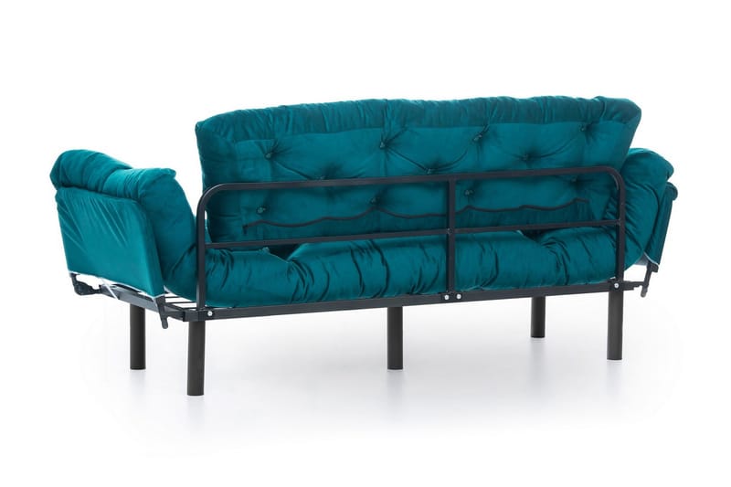 Mezonzo 3-sits Längsbäddad Bäddsoffa Fällbar 70x225 cm i Tyg - Grön - Möbler - Soffa - Bäddsoffa - 3 sits bäddsoffa