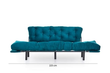 Mezonzo 3-sits Längsbäddad Bäddsoffa Fällbar 70x225 cm i Tyg - Grön - Möbler - Soffa - Bäddsoffa - 3 sits bäddsoffa