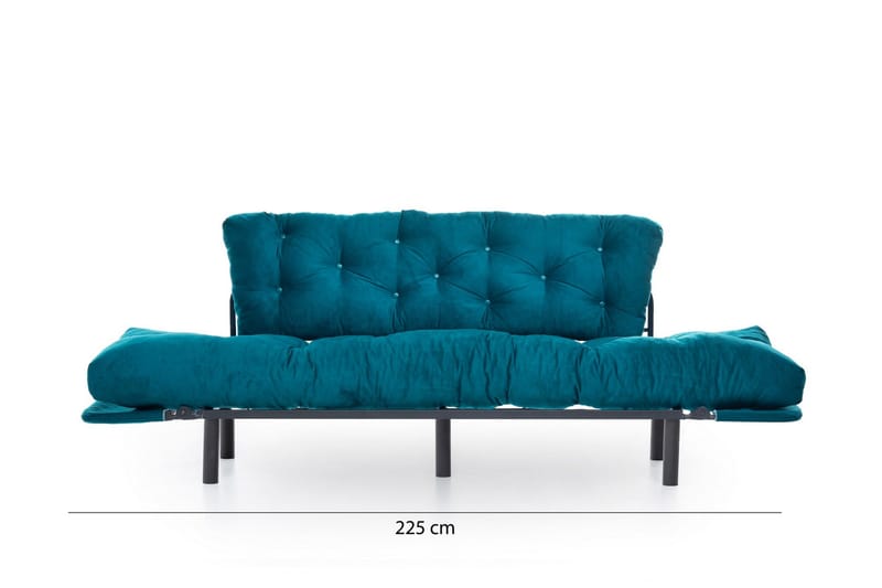 Mezonzo 3-sits Längsbäddad Bäddsoffa Fällbar 70x225 cm i Tyg - Grön - Möbler - Soffa - Bäddsoffa - 3 sits bäddsoffa