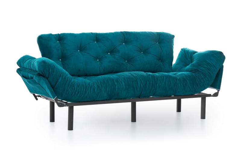 Mezonzo 3-sits Längsbäddad Bäddsoffa Fällbar 70x225 cm i Tyg - Grön - Möbler - Soffa - Bäddsoffa - 3 sits bäddsoffa
