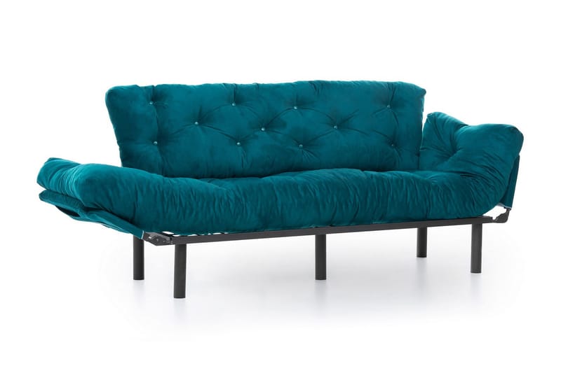 Mezonzo 3-sits Längsbäddad Bäddsoffa Fällbar 70x225 cm i Tyg - Grön - Möbler - Soffa - Bäddsoffa - 3 sits bäddsoffa