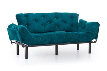 Mezonzo 3-sits Längsbäddad Bäddsoffa Fällbar 70x225 cm i Tyg - Grön - Möbler - Soffa - Bäddsoffa - 3 sits bäddsoffa