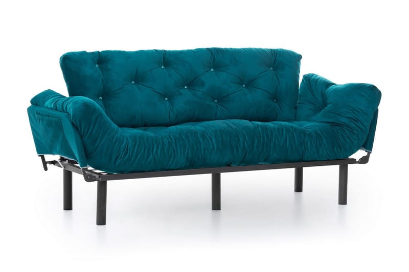 Mezonzo 3-sits Längsbäddad Bäddsoffa Fällbar 70x225 cm i Tyg - Grön - Möbler - Soffa - Bäddsoffa - 3 sits bäddsoffa