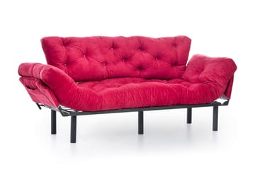 Mezonzo 3-sits Längsbäddad Bäddsoffa Fällbar 70x225 cm i Tyg - Röd - Möbler - Soffa - Bäddsoffa - 3 sits bäddsoffa