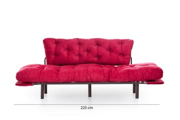 Mezonzo 3-sits Längsbäddad Bäddsoffa Fällbar 70x225 cm i Tyg - Röd - Möbler - Soffa - Bäddsoffa - 3 sits bäddsoffa
