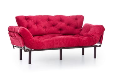 Mezonzo 3-sits Längsbäddad Bäddsoffa Fällbar 70x225 cm i Tyg - Röd - Möbler - Soffa - Bäddsoffa - 3 sits bäddsoffa