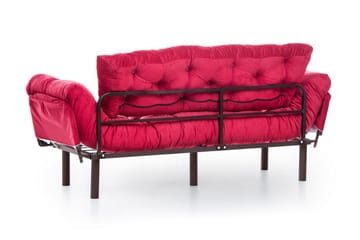 Mezonzo 3-sits Längsbäddad Bäddsoffa Fällbar 70x225 cm i Tyg - Röd - Möbler - Soffa - Bäddsoffa - 3 sits bäddsoffa
