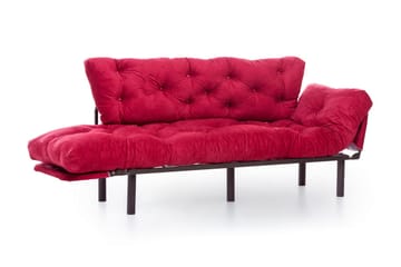 Mezonzo 3-sits Längsbäddad Bäddsoffa Fällbar 70x225 cm i Tyg - Röd - Möbler - Soffa - Bäddsoffa - 3 sits bäddsoffa