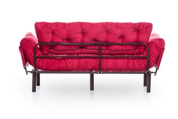 Mezonzo 3-sits Längsbäddad Bäddsoffa Fällbar 70x225 cm i Tyg - Röd - Möbler - Soffa - Bäddsoffa - 3 sits bäddsoffa