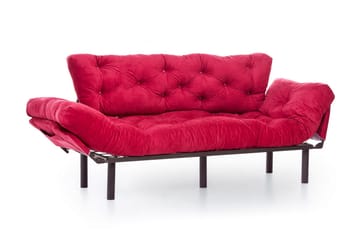 Mezonzo 3-sits Längsbäddad Bäddsoffa Fällbar 70x225 cm i Tyg - Röd - Möbler - Soffa - Bäddsoffa - 3 sits bäddsoffa