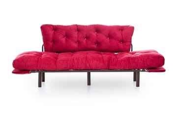 Mezonzo 3-sits Längsbäddad Bäddsoffa Fällbar 70x225 cm i Tyg - Röd - Möbler - Soffa - Bäddsoffa - 3 sits bäddsoffa