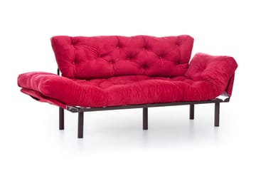 Mezonzo 3-sits Längsbäddad Bäddsoffa Fällbar 70x225 cm i Tyg - Röd - Möbler - Soffa - Bäddsoffa - 3 sits bäddsoffa