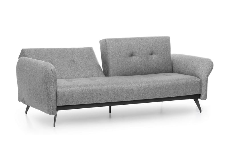 Mezonzo 3-sits Rektangulär Längsbäddad Bäddsoffa 125x190 cm i Tyg - Grå - Möbler - Soffa - Bäddsoffa - 3 sits bäddsoffa