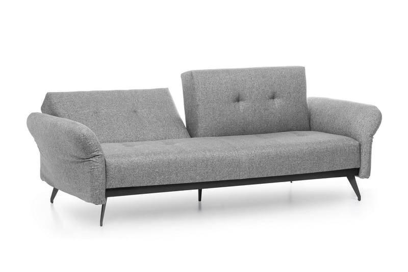 Mezonzo 3-sits Rektangulär Längsbäddad Bäddsoffa 125x190 cm i Tyg - Grå - Möbler - Soffa - Bäddsoffa - 3 sits bäddsoffa