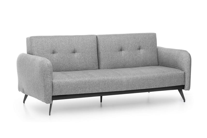 Mezonzo 3-sits Rektangulär Längsbäddad Bäddsoffa 125x190 cm i Tyg - Grå - Möbler - Soffa - Bäddsoffa - 3 sits bäddsoffa