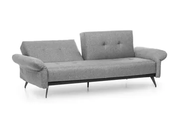 Mezonzo 3-sits Rektangulär Längsbäddad Bäddsoffa 125x190 cm i Tyg - Grå - Möbler - Soffa - Bäddsoffa - 3 sits bäddsoffa
