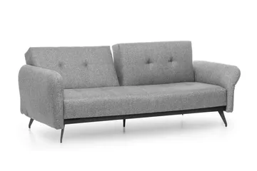 Mezonzo 3-sits Rektangulär Längsbäddad Bäddsoffa 125x190 cm i Tyg - Grå - Möbler - Soffa - Bäddsoffa - 3 sits bäddsoffa