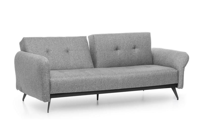 Mezonzo 3-sits Rektangulär Längsbäddad Bäddsoffa 125x190 cm i Tyg - Grå - Möbler - Soffa - Bäddsoffa - 3 sits bäddsoffa