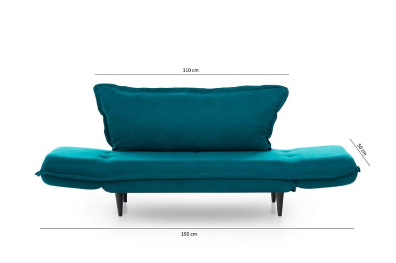 Mezonzo 3-sits Rektangulär Längsbäddad Bäddsoffa 50x190 cm i Tyg - Grön - Möbler - Soffa - Bäddsoffa - 3 sits bäddsoffa