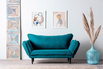 Mezonzo 3-sits Rektangulär Längsbäddad Bäddsoffa 50x190 cm i Tyg - Grön - Möbler - Soffa - Bäddsoffa - 3 sits bäddsoffa