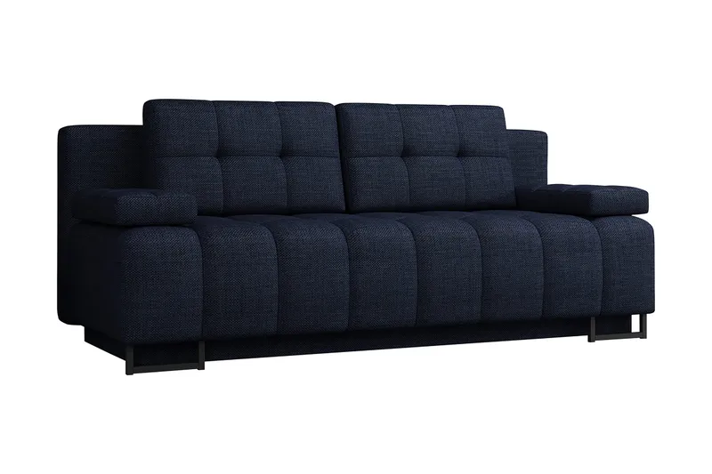 Morenia 3-sits Fällbar Bäddsoffa 146x200 cm med Förvaring i Tyg, Blå