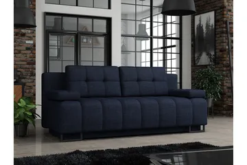 Morenia 3-sits Fällbar Bäddsoffa 146x200 cm med Förvaring i Tyg - Blå - Möbler - Soffa - Bäddsoffa - 3 sits bäddsoffa