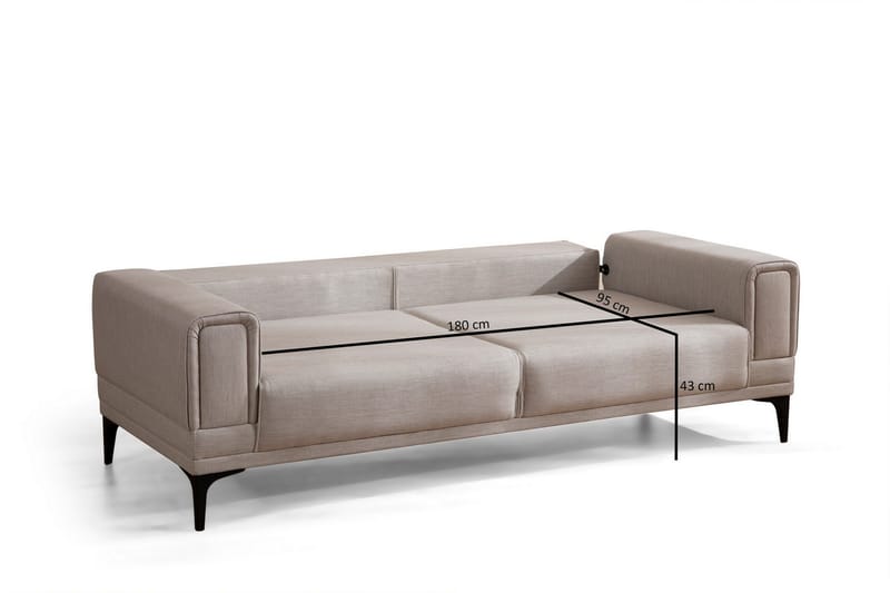 Naoko 3-sits Bäddsoffa - Beige - Möbler - Soffa - Bäddsoffa - 3 sits bäddsoffa