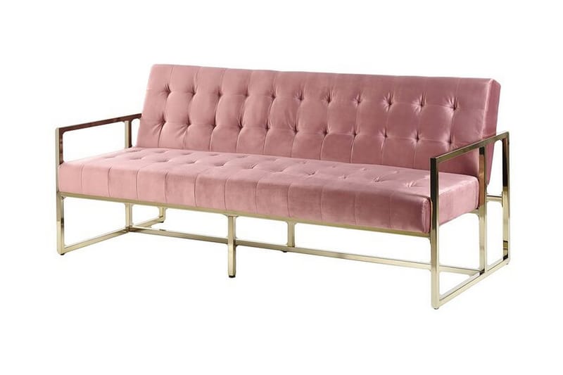Ordsbo 3-sits Bäddsoffa - Sammet/Rosa - Möbler - Soffa - Bäddsoffa - 3 sits bäddsoffa