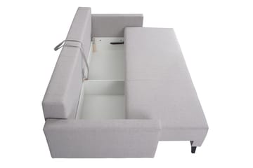 Oviedo 3-sits Bäddsoffa med Förvaring 95x215 cm i Tyg - Grå - Möbler - Soffa - Bäddsoffa - 3 sits bäddsoffa