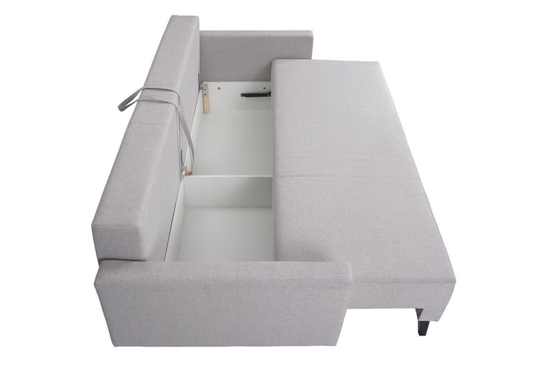 Oviedo 3-sits Bäddsoffa med Förvaring 95x215 cm i Tyg - Grå - Möbler - Soffa - Bäddsoffa - 3 sits bäddsoffa