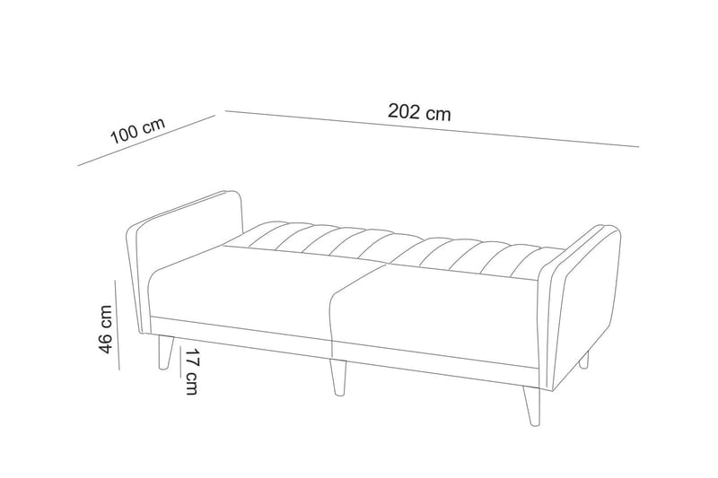 Pattyn Bäddsoffa i Tyg med Träben - Beige - Möbler - Soffa - Bäddsoffa - 3 sits bäddsoffa