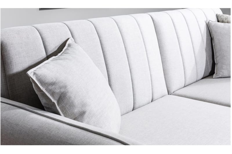 Pattyn Bäddsoffa i Tyg med Träben - Beige - Möbler - Soffa - Bäddsoffa - 3 sits bäddsoffa