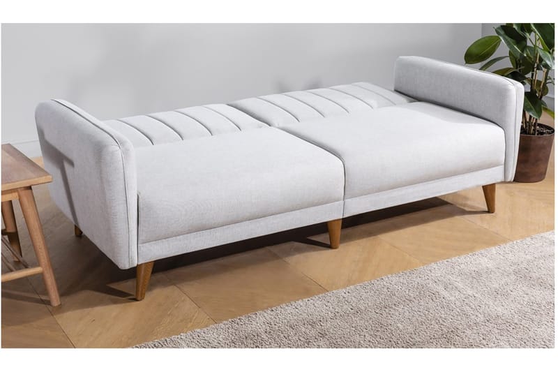 Pattyn Bäddsoffa i Tyg med Träben - Beige - Möbler - Soffa - Bäddsoffa - 3 sits bäddsoffa