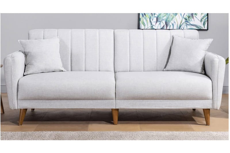 Pattyn Bäddsoffa i Tyg med Träben - Beige - Möbler - Soffa - Bäddsoffa - 3 sits bäddsoffa