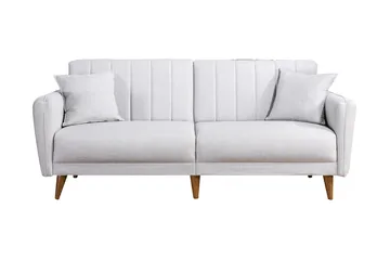 Pattyn Bäddsoffa i Tyg med Träben - Beige - Möbler - Soffa - Bäddsoffa - 3 sits bäddsoffa