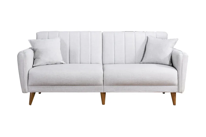 Pattyn Bäddsoffa i Tyg med Träben - Beige - Möbler - Soffa - Bäddsoffa - 3 sits bäddsoffa