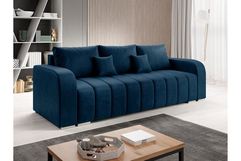 Picazo 4-sits Bäddsoffa Vänster - Blå - Möbler - Soffa - Bäddsoffa - 3 sits bäddsoffa
