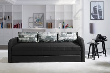 Rafal Bäddsoffa 208x76x75 cm - Svart - Möbler - Soffa - Bäddsoffa - 3 sits bäddsoffa