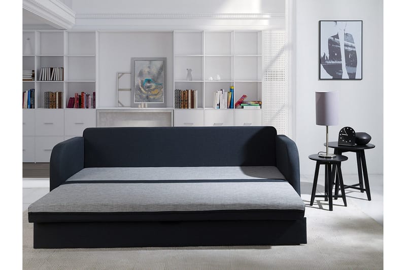 Rafal Bäddsoffa 208x76x75 cm - Svart - Möbler - Soffa - Bäddsoffa - 3 sits bäddsoffa