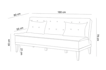 Raguel Bäddsoffa 3-sits - Mörkblå - Möbler - Soffa - Bäddsoffa - 3 sits bäddsoffa