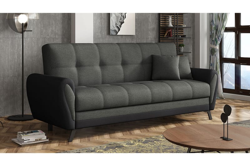 Rangrik 3-sits Bäddsoffa - Grå/Svart - Möbler - Soffa - Bäddsoffa - 3 sits bäddsoffa