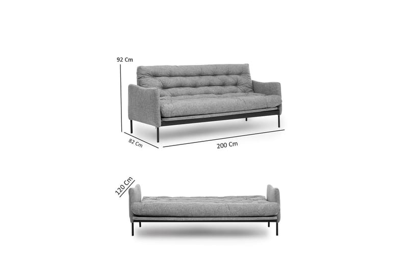 Renge Bäddsoffa - Mörkgrå - Möbler - Soffa - Bäddsoffa - 3 sits bäddsoffa