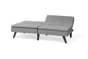 Ronne 2-sits Bäddbar Rektangulär Bäddsoffa i Tyg med Träben - Grå - Möbler - Soffa - Bäddsoffa - 3 sits bäddsoffa