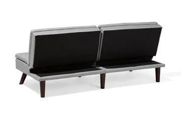 Ronne 2-sits Bäddbar Rektangulär Bäddsoffa i Tyg med Träben - Grå - Möbler - Soffa - Bäddsoffa - 3 sits bäddsoffa
