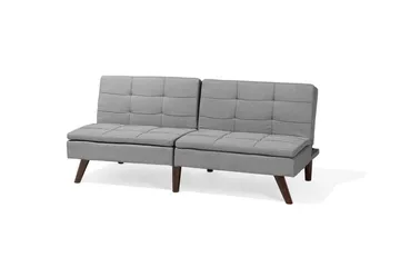Ronne 2-sits Bäddbar Rektangulär Bäddsoffa i Tyg med Träben - Grå - Möbler - Soffa - Bäddsoffa - 3 sits bäddsoffa