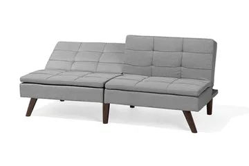 Ronne 2-sits Bäddbar Rektangulär Bäddsoffa i Tyg med Träben - Grå - Möbler - Soffa - Bäddsoffa - 3 sits bäddsoffa