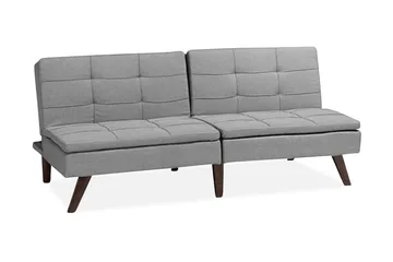 Ronne 2-sits Bäddbar Rektangulär Bäddsoffa i Tyg med Träben - Grå - Möbler - Soffa - Bäddsoffa - 3 sits bäddsoffa