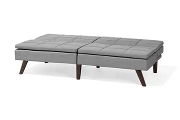 Ronne 2-sits Bäddbar Rektangulär Bäddsoffa i Tyg med Träben - Grå - Möbler - Soffa - Bäddsoffa - 3 sits bäddsoffa